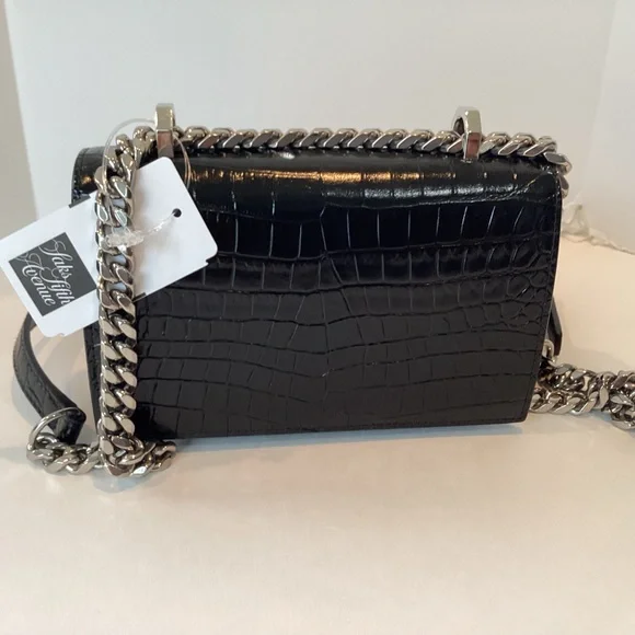 ALEXANDER MCQUEEN MINI CROC EMBOSSED JEWELLED  SATCHEL - Picture 4 of 14